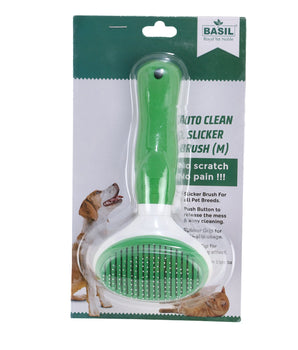 BASIL Auto Slicker Brush & Comb for All Pet Breeds