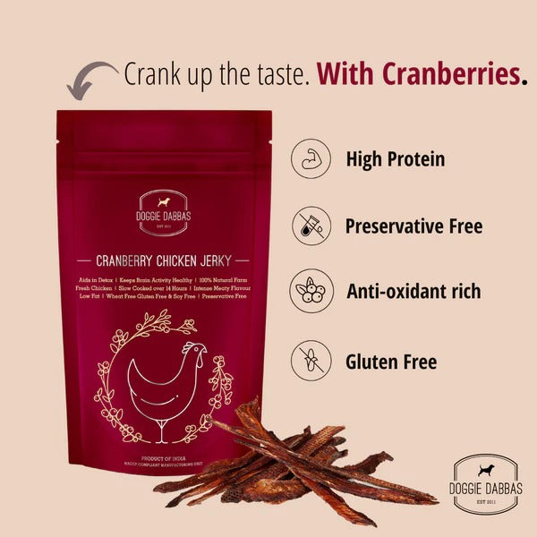Cranberry Chicken Jerky 85gms