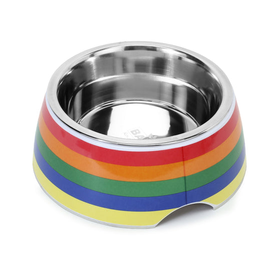 BASIL Pride Rainbow Pet Feeding Bowl, Stainless Steel & Melamine