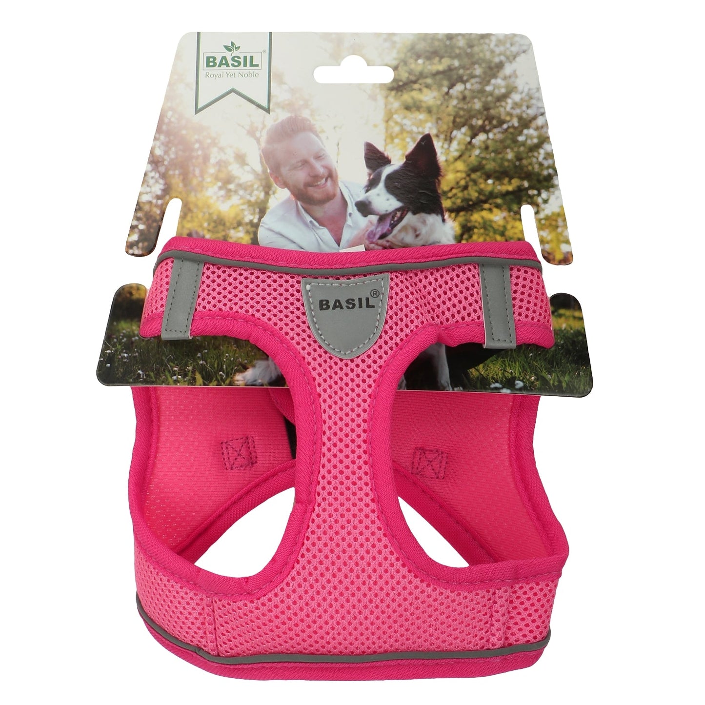 BASIL Soft Adjustable Mesh Harness for Puppies & Small Breed Dogs (Neon Pink)