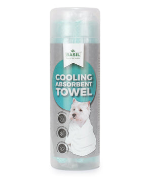 BASIL Pet Towel, Cooling Absorbent Towel for Dogs & Puppies (Green)