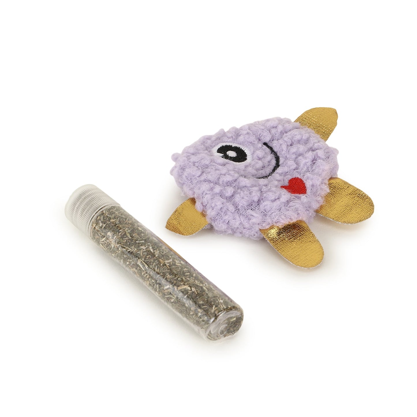 BASIL Cat Plush Toy with Cat Nip for Stuffing (Purple)
