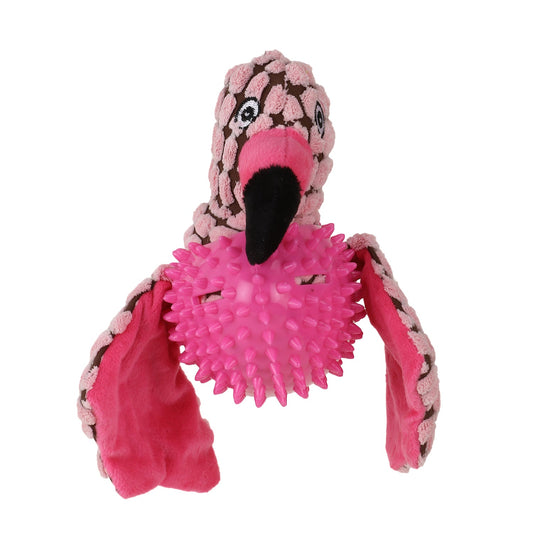 BASIL Bird Plush Pet Toy for Dogs & Puppies with Squeaky Neck (Pink)