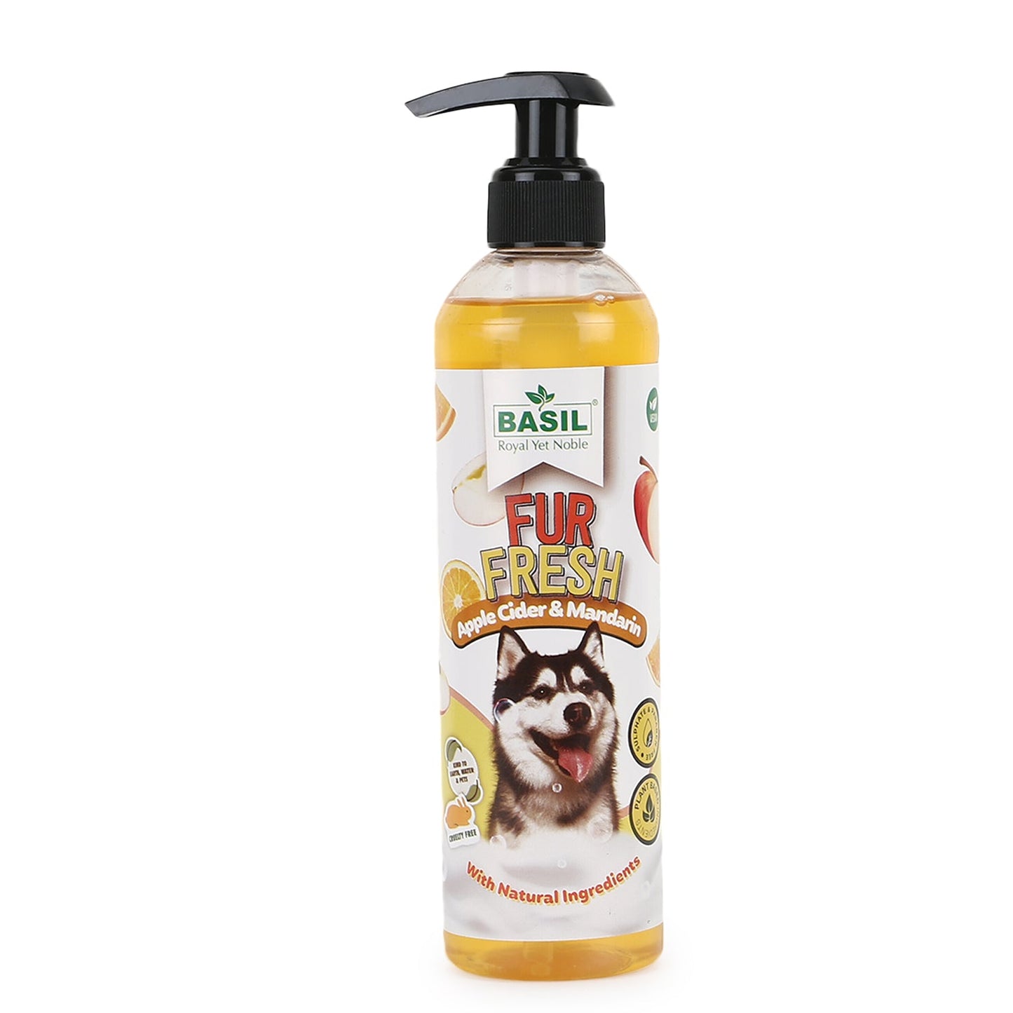 BASIL Fur Fresh Apple Cider & Mandarin Vegan Shampoo for Dogs, 300ml