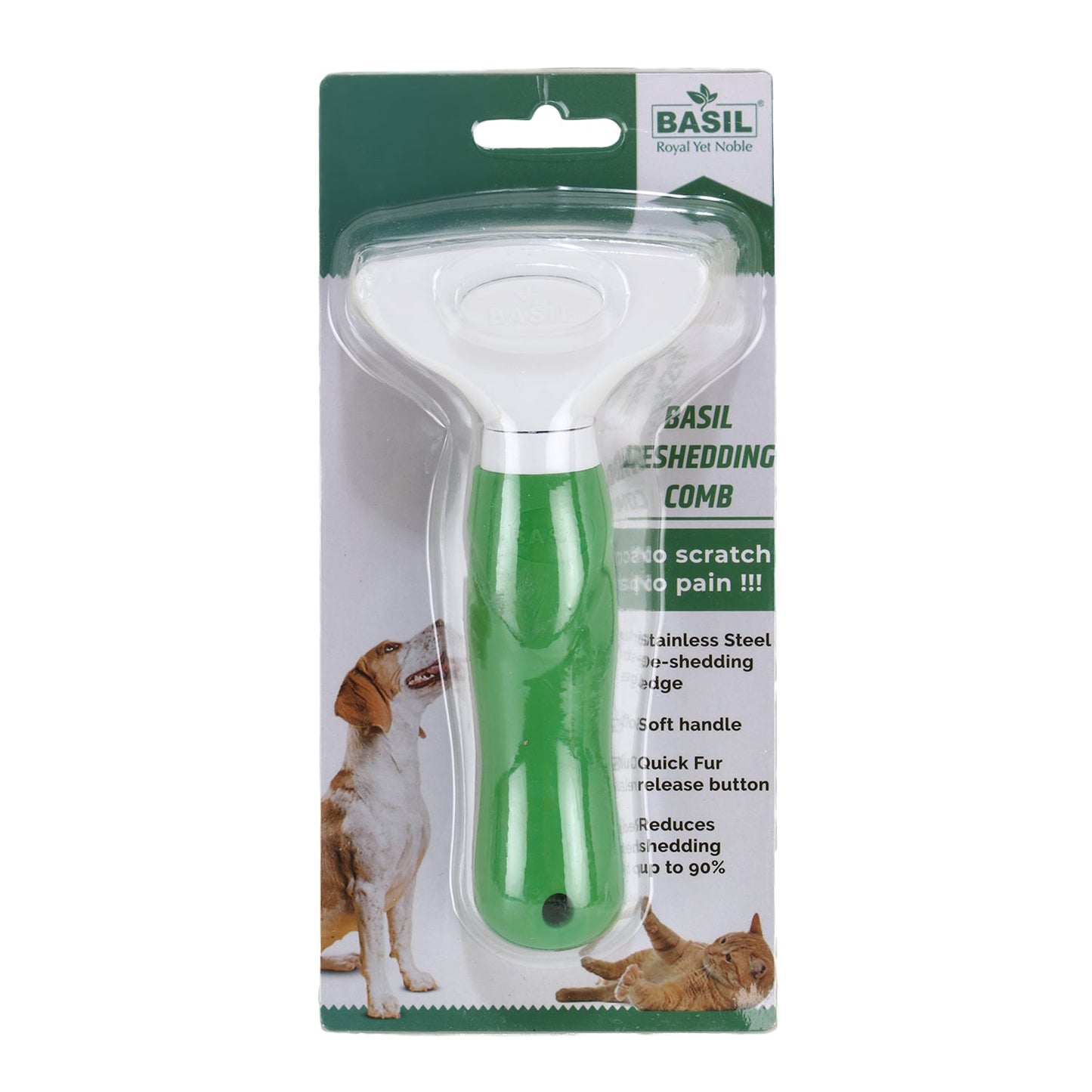 BASIL Pet De-Shedding Comb for Dogs & Cats