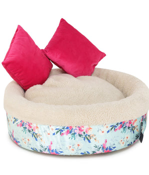 Dog Bed Floral Basket