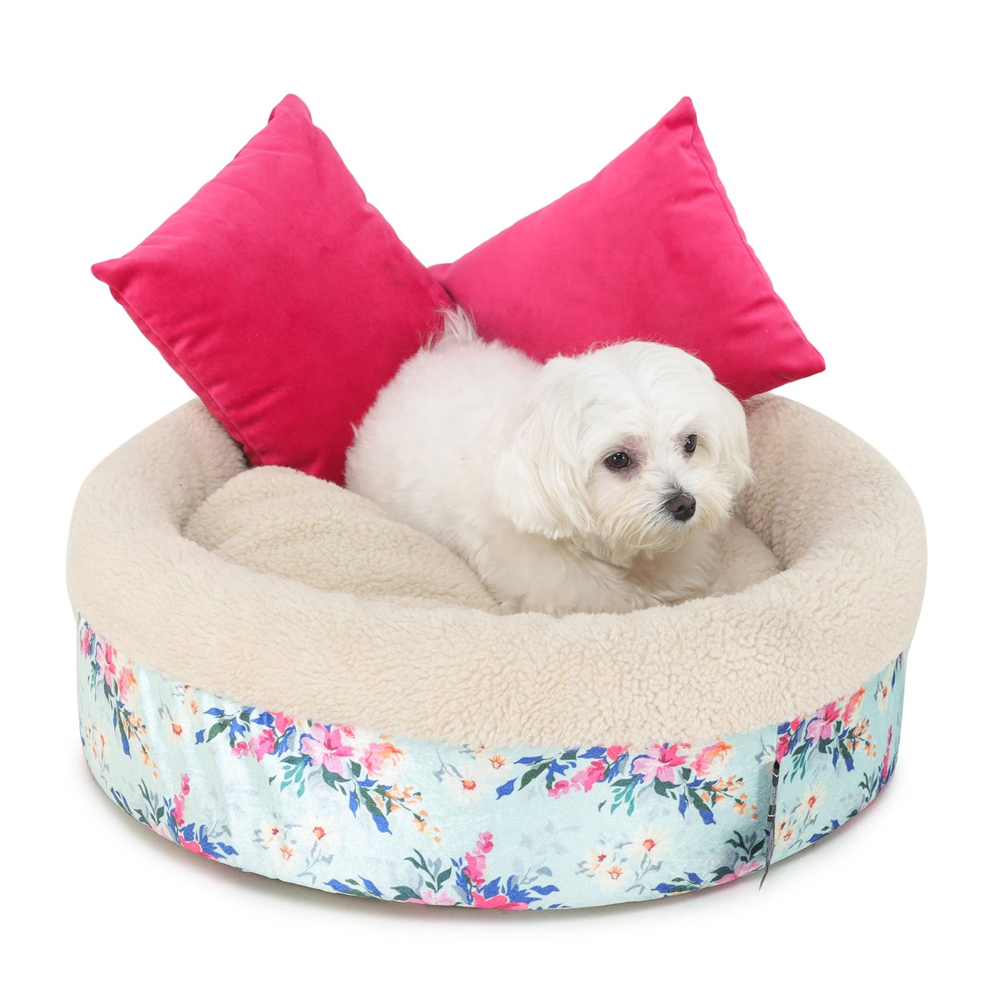 Dog Bed Floral Basket