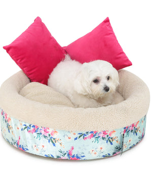 Dog Bed Floral Basket