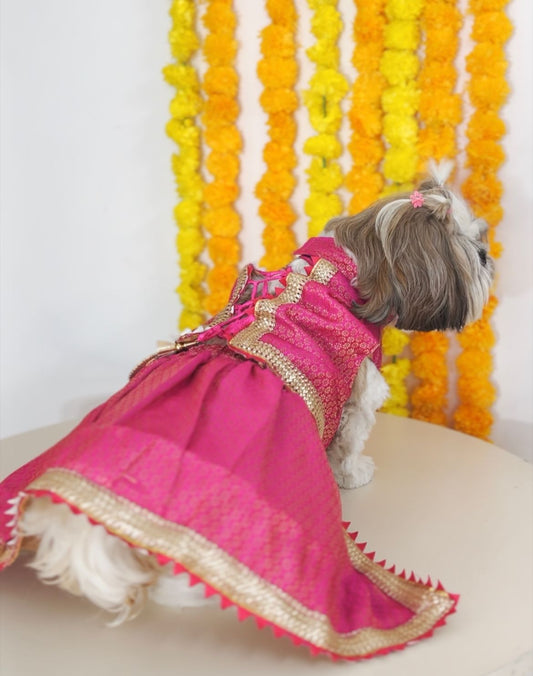 Pink Brocade Lehenga