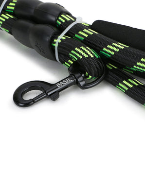 BASIL Reflective Rope Leash for Dogs & Puppies, 4 Feet (Black & Green)