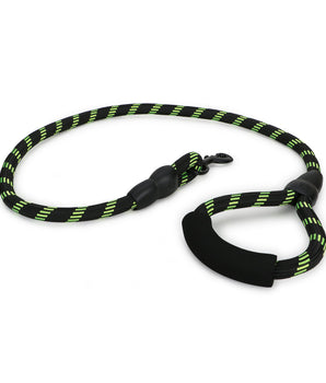 BASIL Reflective Rope Leash for Dogs & Puppies, 4 Feet (Black & Green)