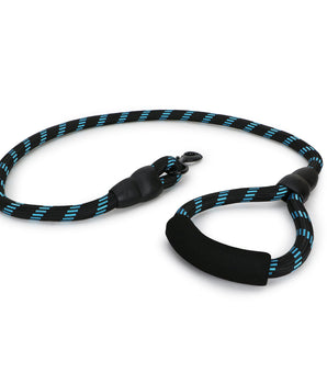 BASIL Reflective Rope Leash for Dogs & Puppies, 4 Feet (Black & Blue)