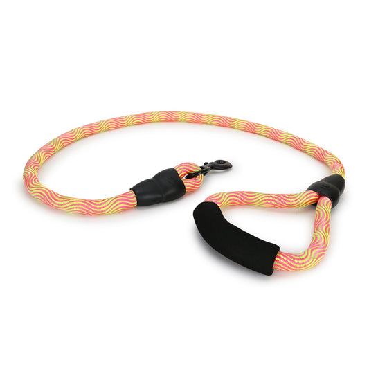 BASIL High Reflective Rope Leash for Dogs & Puppies, 4 Feet (Yellow & Pink)