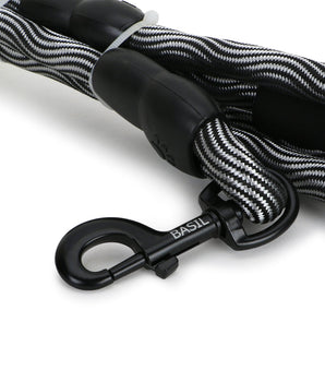 BASIL High Reflective Rope Leash for Dogs, 4 Feet (Black & Gray)