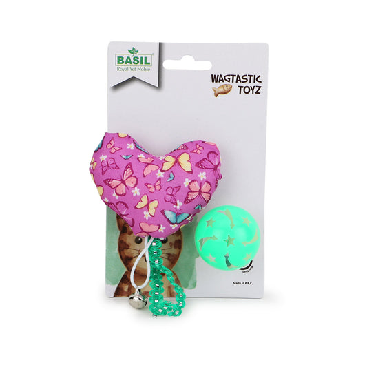 BASIL Stuffed Cat Nip Chew with Rattle Ball