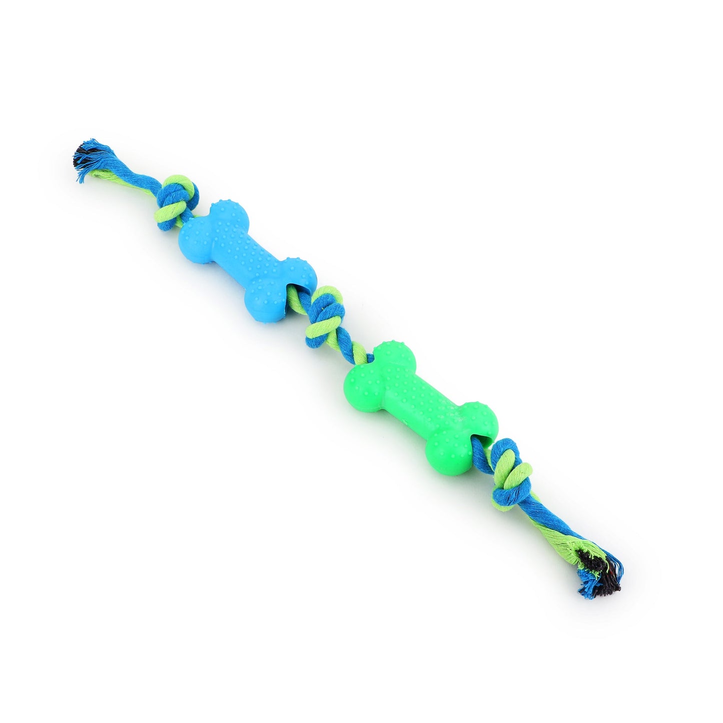 BASIL Double Bone on Rope Dog Chew Toy