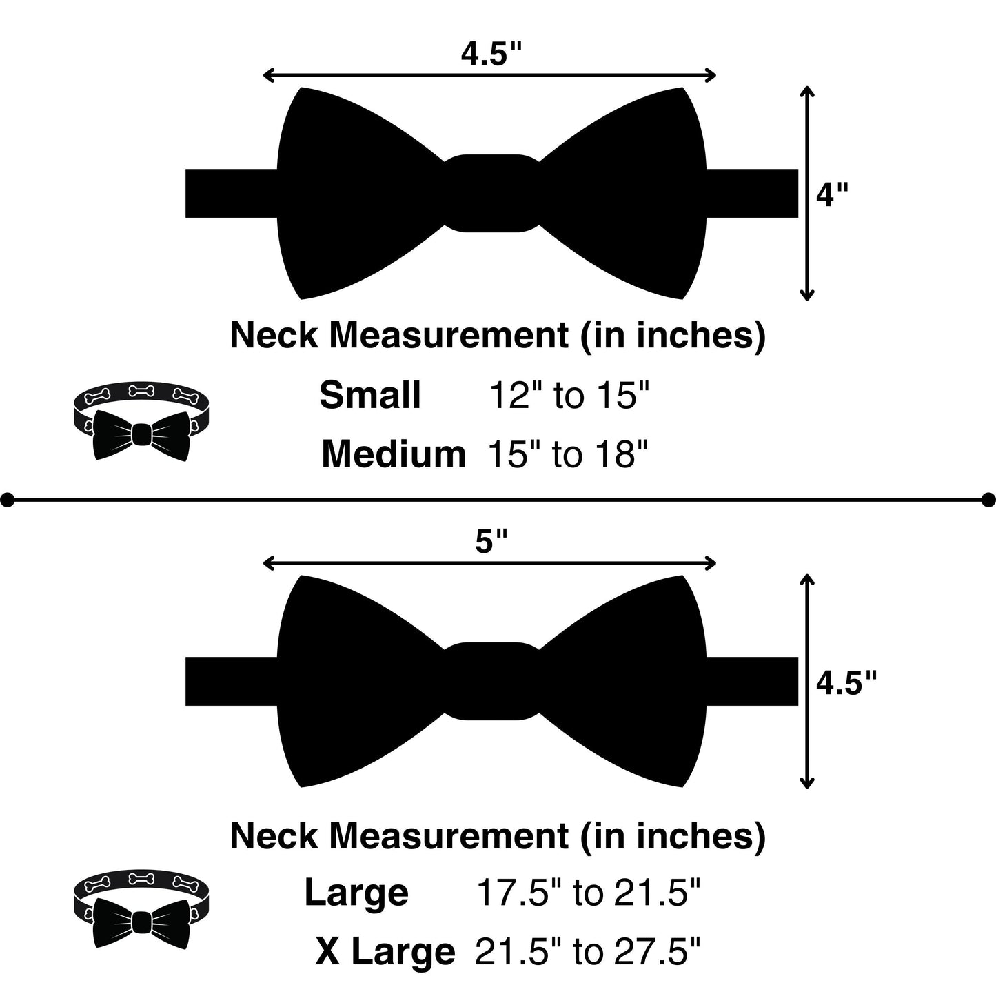 White All Star Bow Tie | Snap-Buckle Closure | D-Ring Attachment