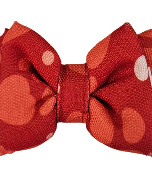 Red Paws Print Cat & Puppy Bow Tie | Snap-Buckle Closure | D-Ring Attachment