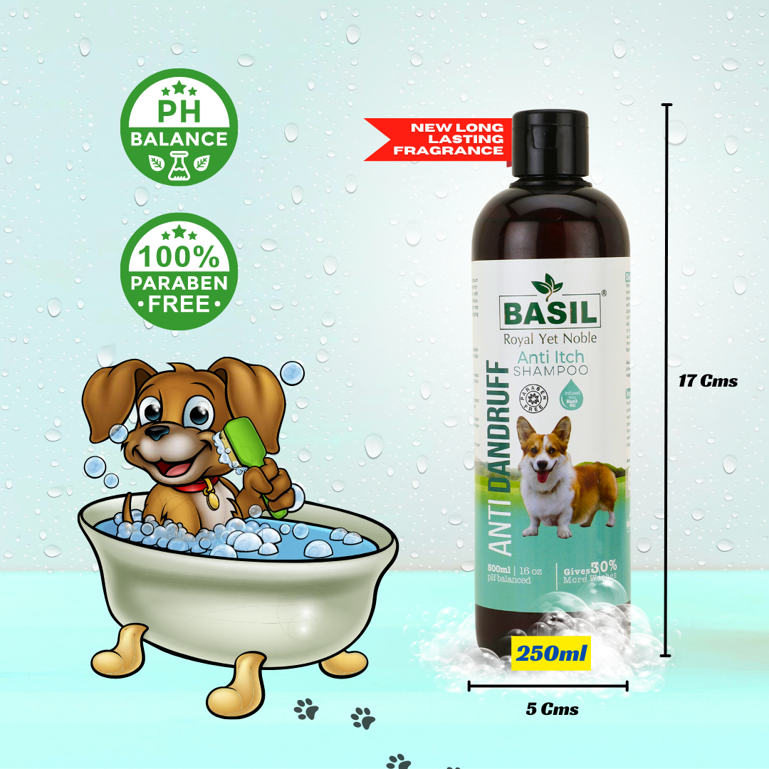 BASIL Anti-Dandruff Anti-Itch Shampoo for Dogs and Puppies