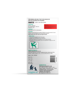 Eraditch Spot on for Dogs Upto 10 KG (0.67 ml) - Fleas Ticks Remover, external liquid