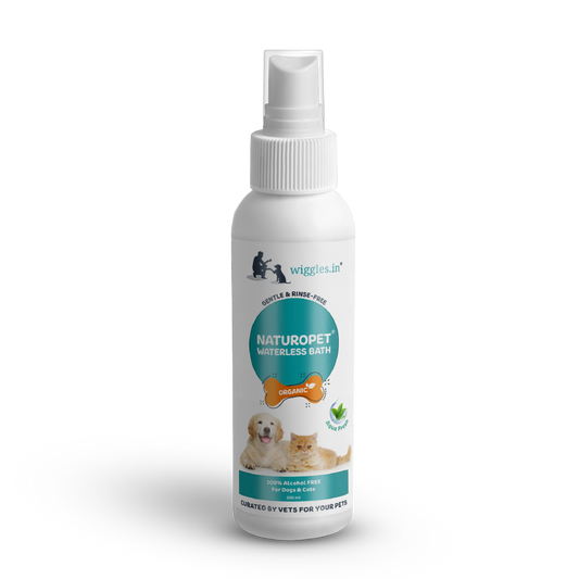 Naturopet Dry Shampoo for Dogs Cats, 200ml - Waterless Bath Wash Organic Spray
