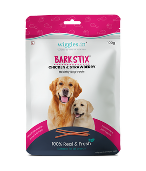 Barkstix Dog Treats for Training Adult & Puppies, 100g (Chicken & Strawberry)
