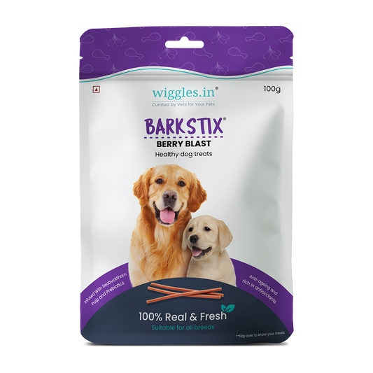 Barkstix Dog Treats for Training Adult & Puppies, 100g (Berry Blast)