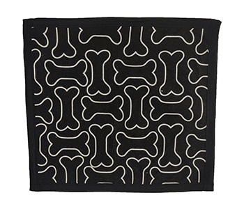 black coloured bone printed dog mat