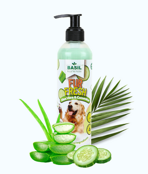 BASIL Fur Fresh Aloe Vera & Cucumber Vegan Shampoo for Dogs, 300ml