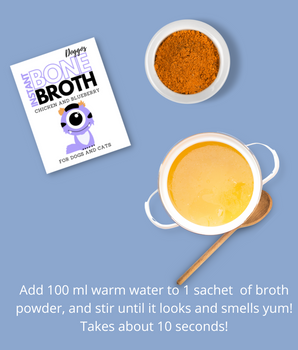 Instant Bone Broth - Chicken with Blueberries (Pack of 5 - Make 500ml Bone Broth with 5 sachets)