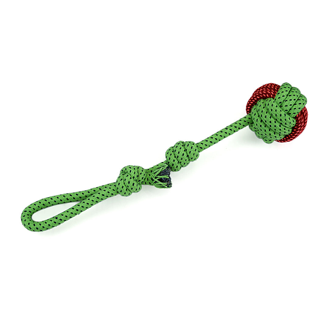 Ball Tug Rope Dog Toy Green - PawLaLand