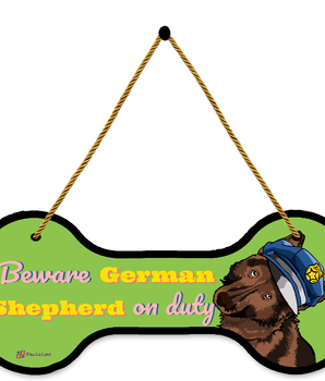 Beware! German Shepherd on Duty Wall/Door Hanging