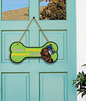 Beware! German Shepherd on Duty Wall/Door Hanging