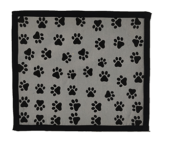 light grey coloured dog mat with paw print