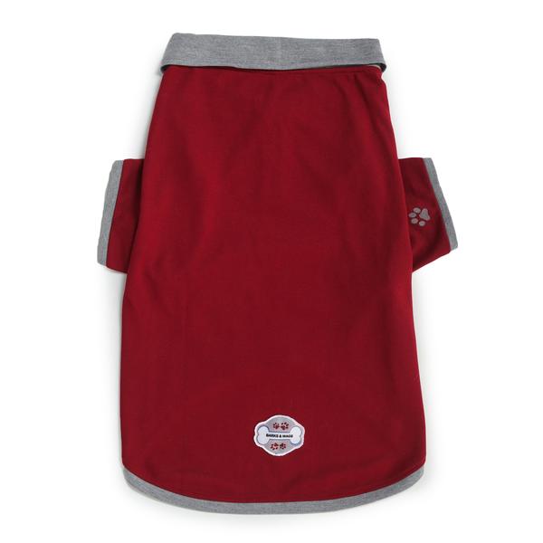 backside of maroon & grey polo t-shirts for dogs
