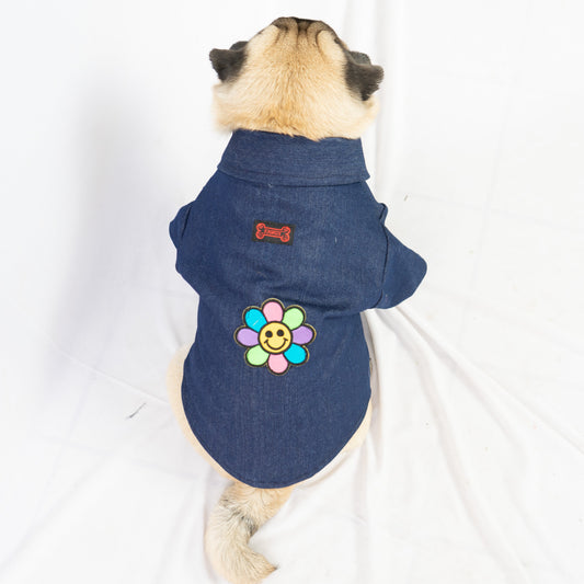Denim shirt with patch