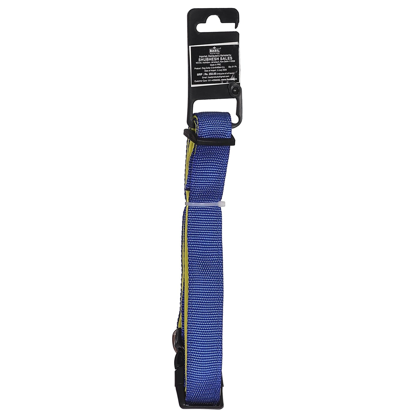 BASIL Padded Adjustable Collar for Dogs & Puppies (Blue)