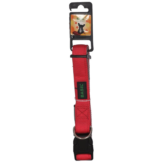 BASIL Padded Adjustable Collar for Dogs & Puppies (Red)