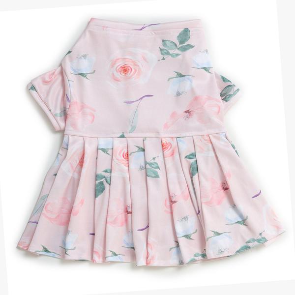 back side of pink dress for dogs