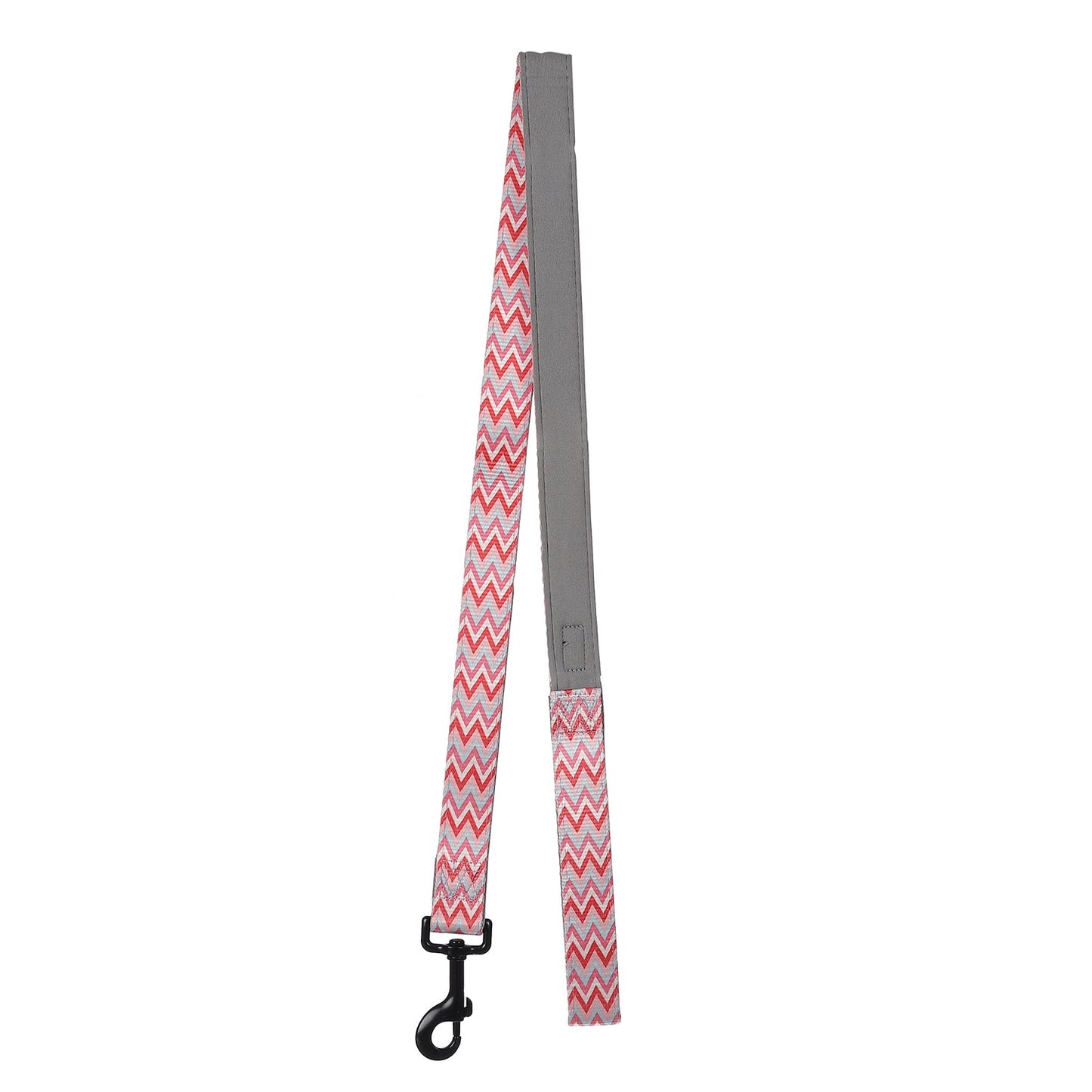 BASIL Zig Zag Adjustable Collar & Leash, 4 Feet (Red)