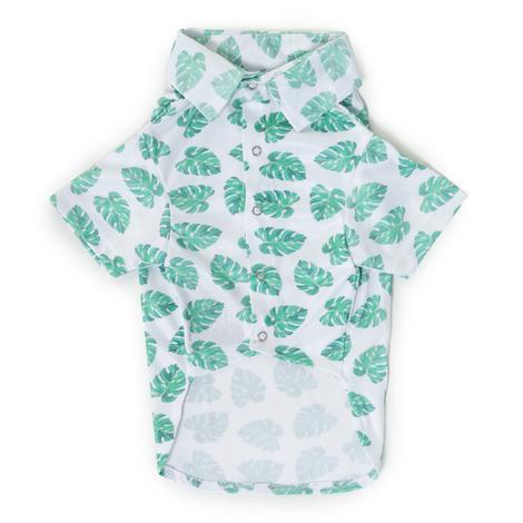 front side of printed green shirt for dogs