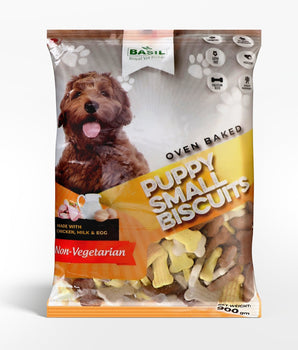 BASIL Puppy Biscuits, Bone Shaped Real Chicken Training Treat for Puppies, All Breed (900 Grams)