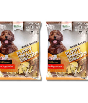 BASIL Real Chicken Puppy Biscuit | Pack of 2 | Bone Shape Biscuits for Puppies (900 Grams)