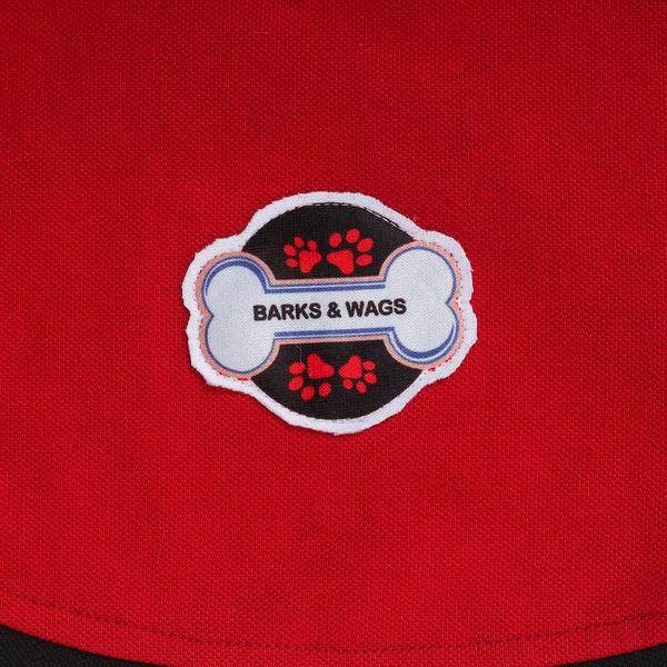 red-coloured polo t-shirt for dogs by Barks & Wags