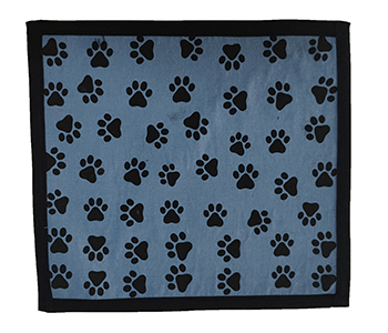 royal bue coloured dog mat with paw print