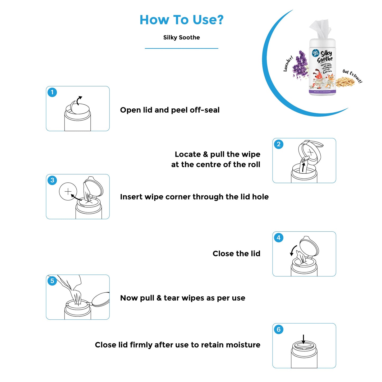 Silky Soothe Hypoallergenic Wet Wipes For Dogs & Cats