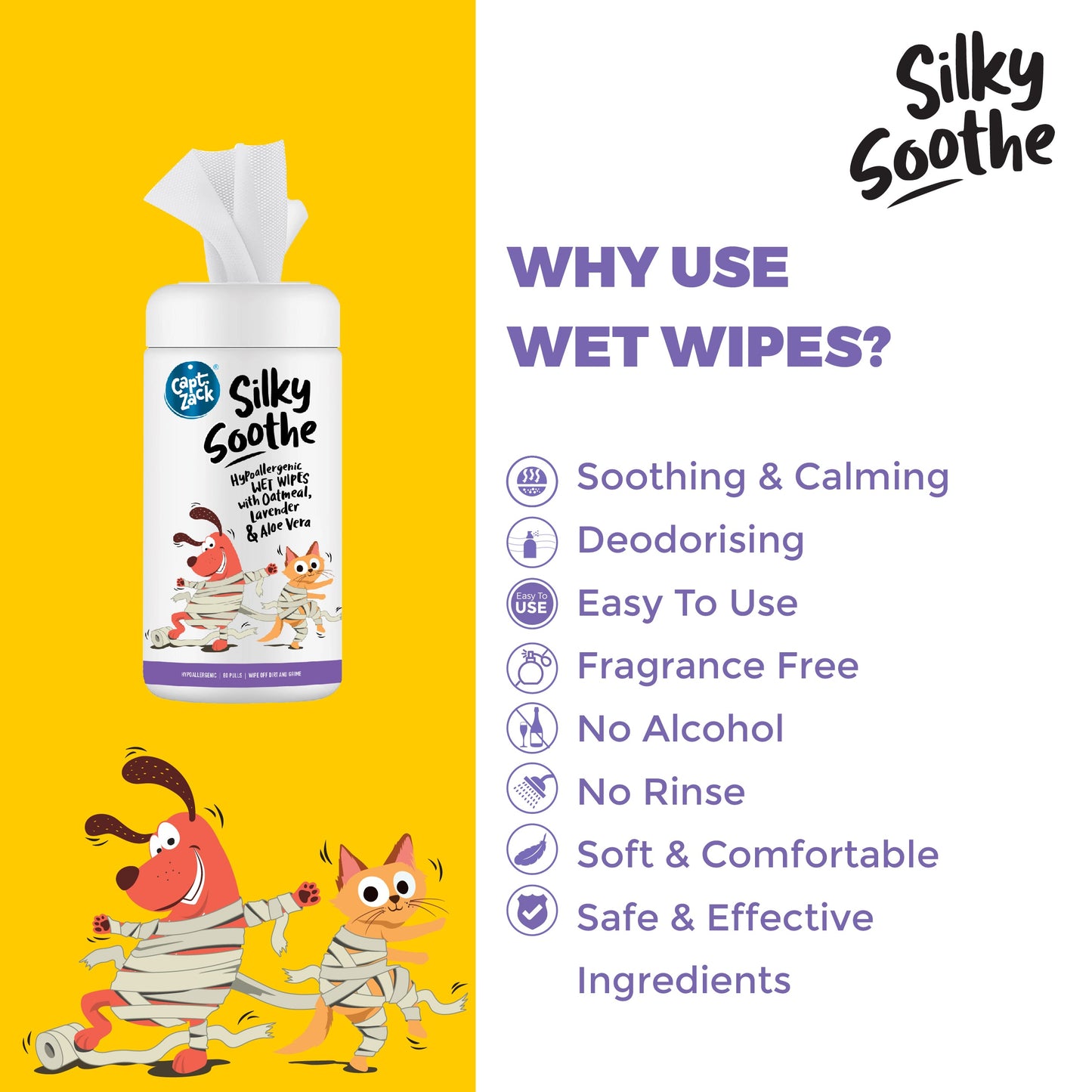 Silky Soothe Hypoallergenic Wet Wipes Pack of 2