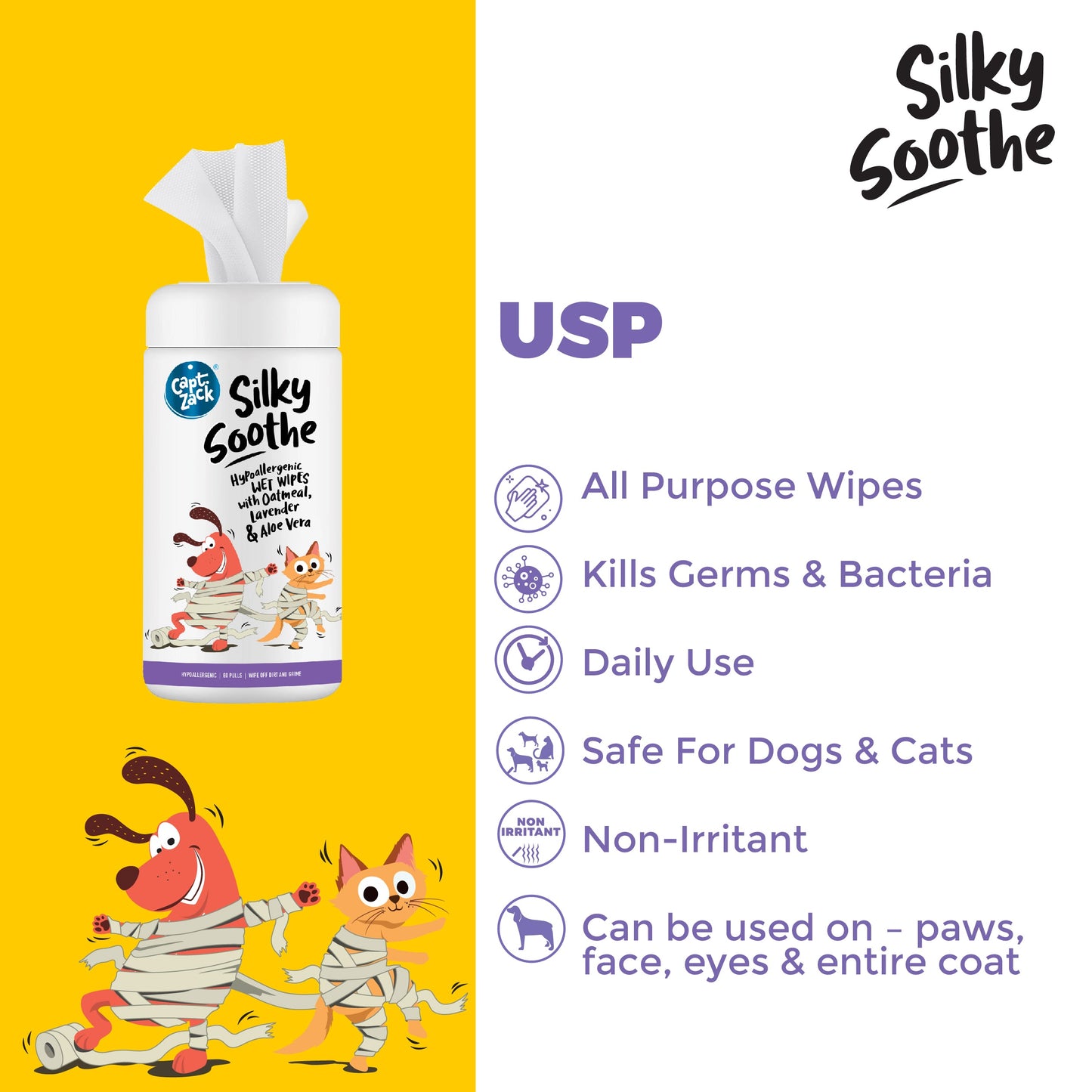 Silky Soothe Hypoallergenic Wet Wipes Pack of 2
