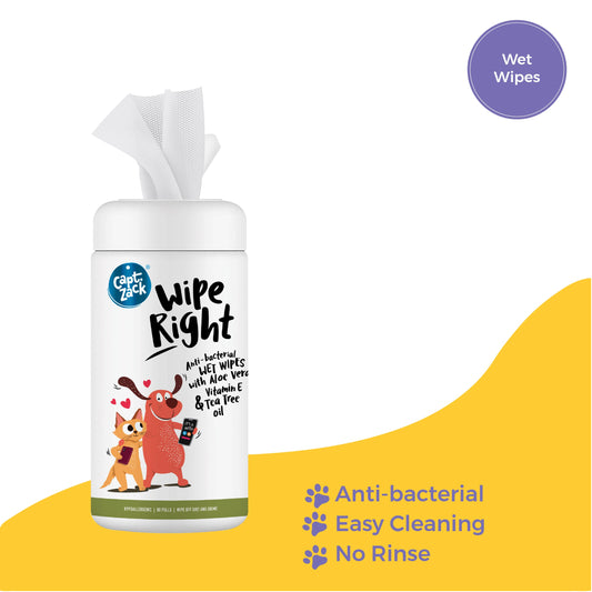 Wipe Right Anti-Bacterial Wet Wipes For Dogs & Cats