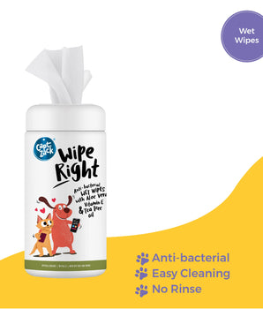 Wipe Right Anti-Bacterial Wet Wipes For Dogs & Cats